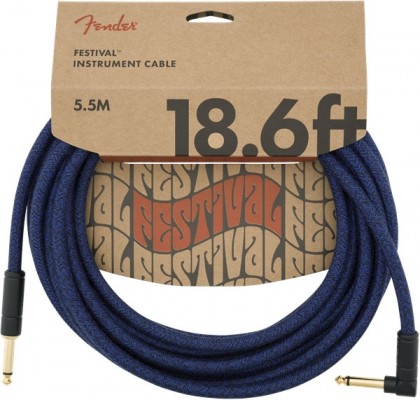 Fender Cable Instrumento Festival 18.6 pies (5.5 m) en L - Blue Dream