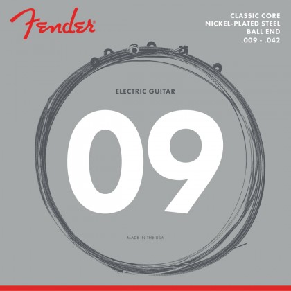 Fender Set Cuerdas Classic Core - Nickel Plated Steel, Ball End (.009-.042)