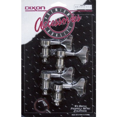 Dixon Set Clavijeros Triangulares 4 en Línea para Bajo - Cromado