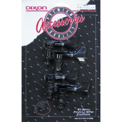 Dixon Set Clavijeros Triangulares 4 en Línea para Bajo - Negro