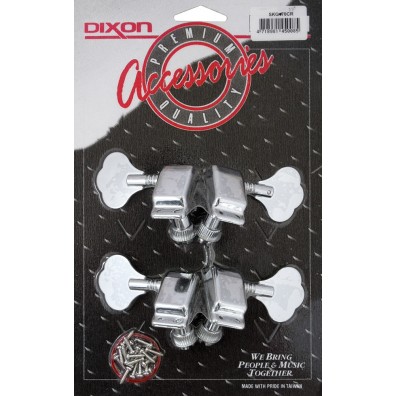 Dixon Set Clavijeros Trébol Pequeño 2+2 para Bajo - Cromado