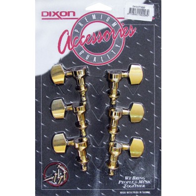 Dixon Set Clavijeros 3+3 para Guitarra Acústica - Dorado