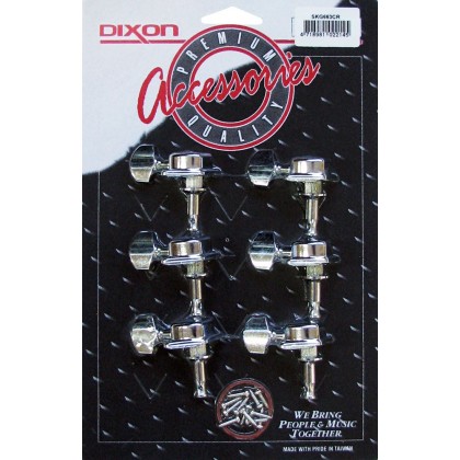 Dixon Set Clavijeros 6 en Línea para Guitarra Eléctrica - Cromado